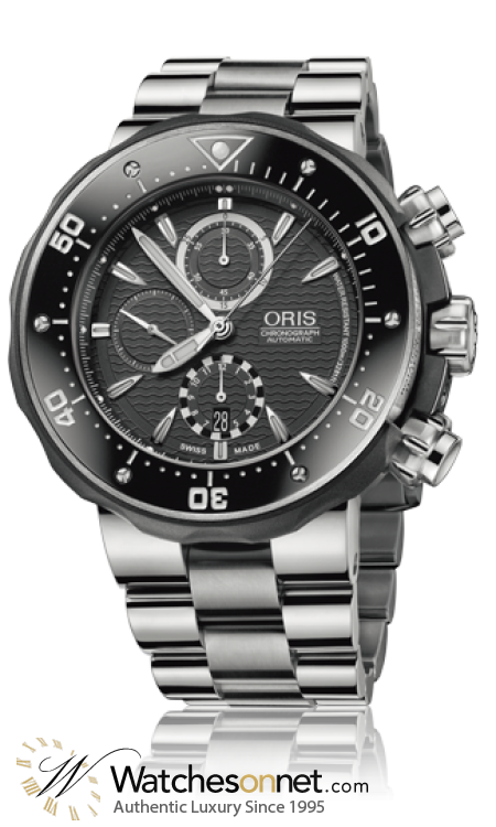 Oris Pro Diver  Chronograph Automatic XL Men's Watch, Titanium, Black Dial, 674-7630-7154-Set