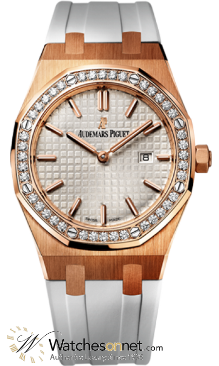 Audemars Piguet Royal Oak  Quartz Women's Watch, 18K Rose Gold, Silver Dial, 67651OR.ZZ.D010CA.01
