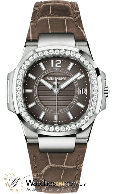 Patek Philippe Nautilus  Quartz Women's Watch, 18K White Gold, Anthracite Dial, 7010G-010