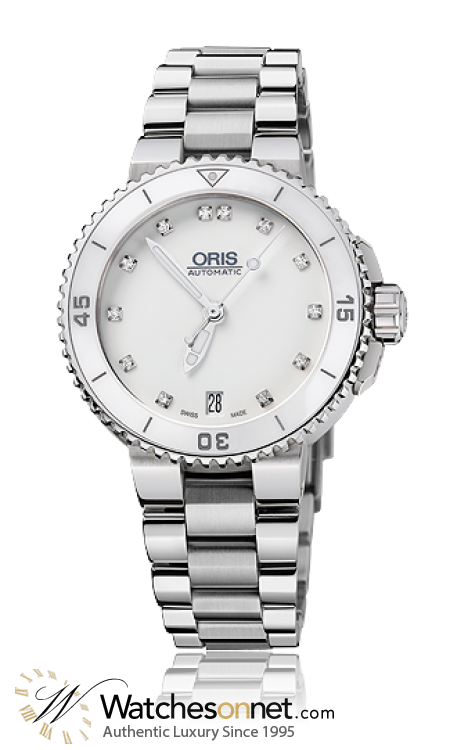 Oris Aquis  Automatic Men's Watch, Stainless Steel, White Dial, 733-7652-4191-07-8-18-01P