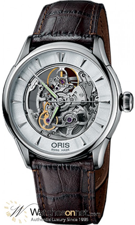 Oris Culture Artelier  Automatic Men's Watch, Stainless Steel, Skeleton Dial, 734-7591-4051-LS