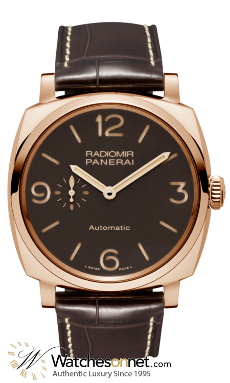 Panerai Radiomir 1940  Automatic Men's Watch, 18K Rose Gold, Brown Dial, PAM00573