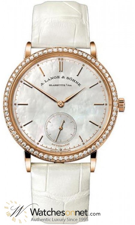 A. Lange & Sohne Saxonia  Manual Winding Women's Watch, 18K Yellow Gold, Mother Of Pearl Dial, 840.021