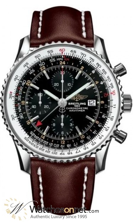 Breitling Navitimer World  Automatic Men's Watch, Stainless Steel, Black Dial, A2432212.B726.444X