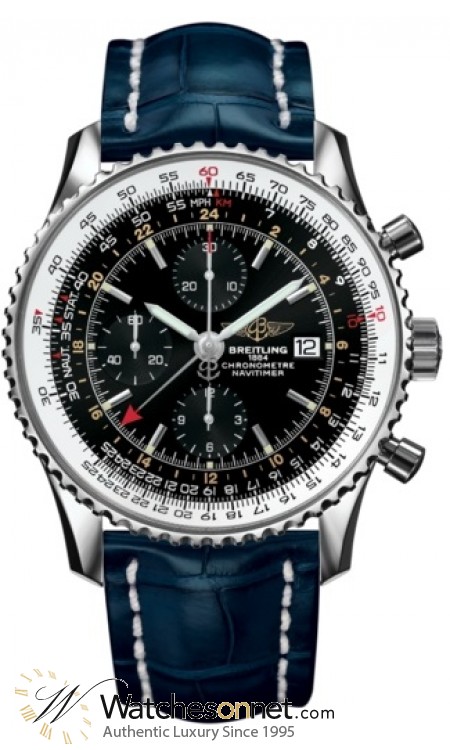 Breitling Navitimer World  Automatic Men's Watch, Stainless Steel, Black Dial, A2432212.B726.747P