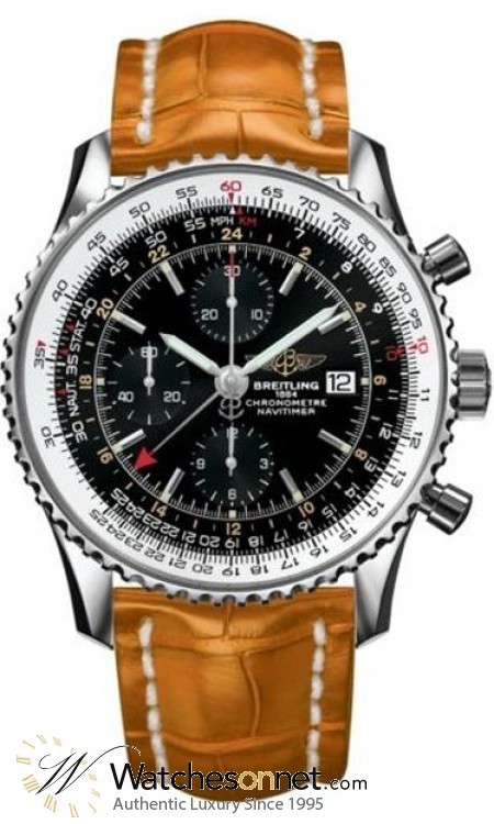 Breitling Navitimer World  Automatic Men's Watch, Stainless Steel, Black Dial, A2432212.B726.897P