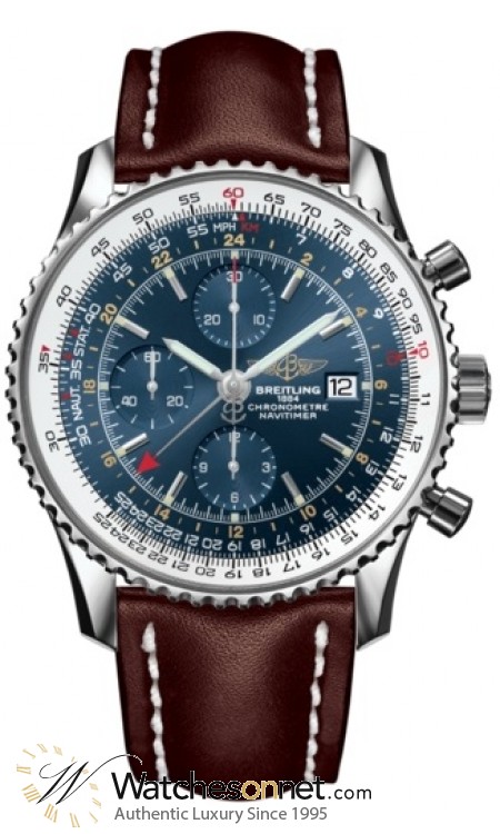 Breitling Navitimer World  Automatic Men's Watch, Stainless Steel, Blue Dial, A2432212.C651.444X