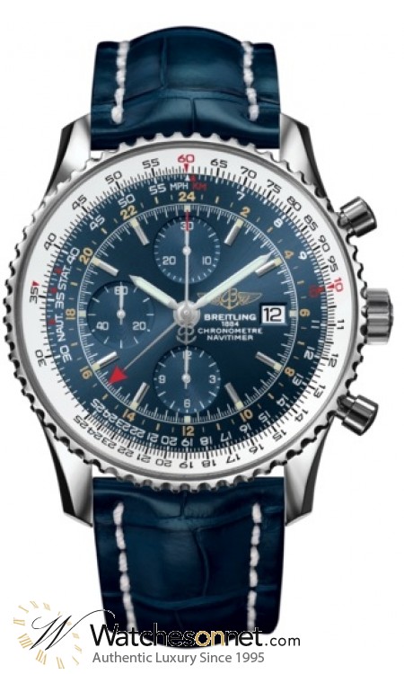 Breitling Navitimer World  Automatic Men's Watch, Stainless Steel, Blue Dial, A2432212.C651.747P