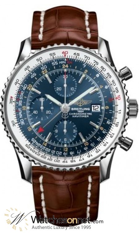 Breitling Navitimer World  Automatic Men's Watch, Stainless Steel, Blue Dial, A2432212.C651.754P