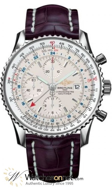 Breitling Navitimer World  Automatic Men's Watch, Stainless Steel, White Dial, A2432212.G571.751P