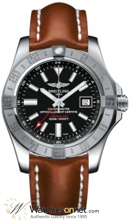 Breitling Avenger II GMT  Automatic Men's Watch, Stainless Steel, Black Dial, A3239011.BC35.434X