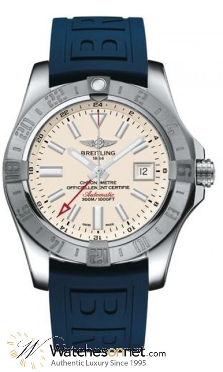 Breitling Avenger II GMT  Automatic Men's Watch, Stainless Steel, Silver Dial, A3239011.G778.157S