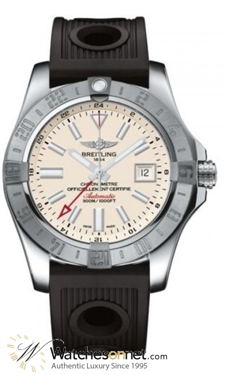 Breitling Avenger II GMT  Automatic Men's Watch, Stainless Steel, Silver Dial, A3239011.G778.200S