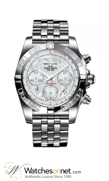 Breitling Chronomat 41  Chronograph Automatic Men's Watch, Stainless Steel, Mother Of Pearl Dial, AB014012.A746.378A