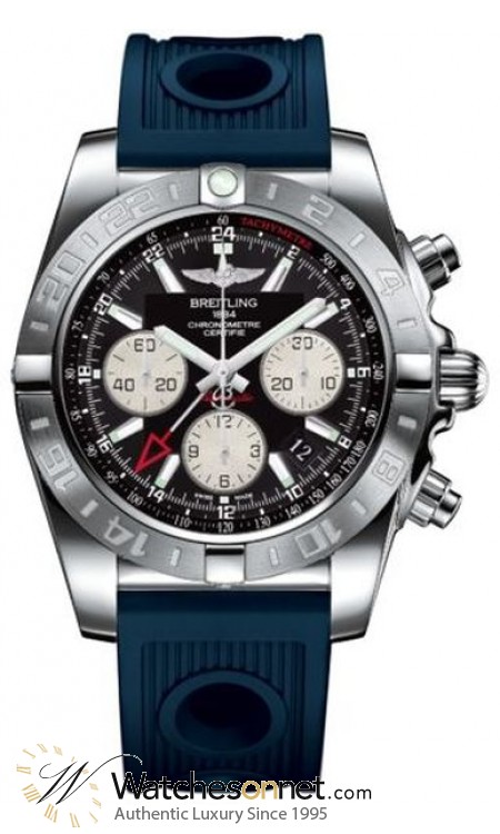 Breitling Chronomat 44 GMT  Automatic Men's Watch, Stainless Steel, Black Dial, AB042011.BB56.211S