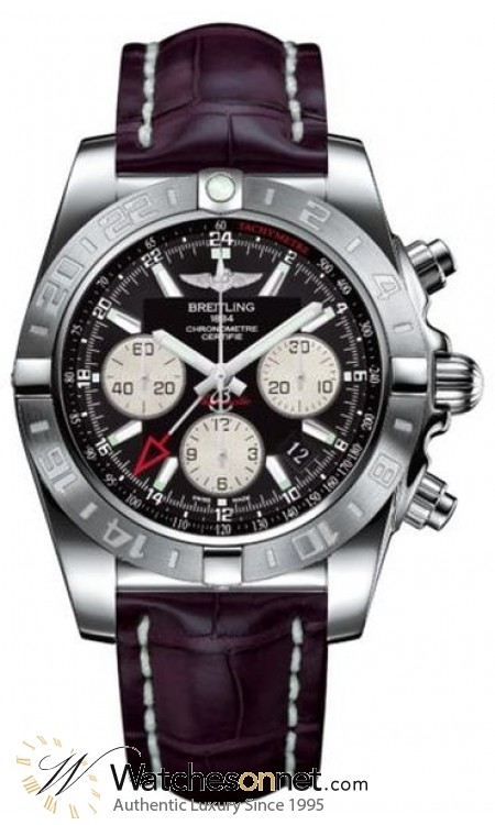 Breitling Chronomat 44 GMT  Automatic Men's Watch, Stainless Steel, Black Dial, AB042011.BB56.736P
