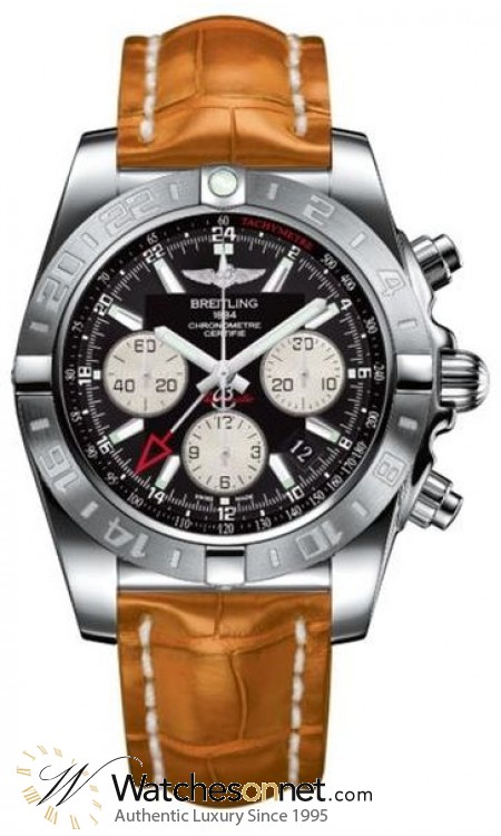Breitling Chronomat 44 GMT  Automatic Men's Watch, Stainless Steel, Black Dial, AB042011.BB56.767P