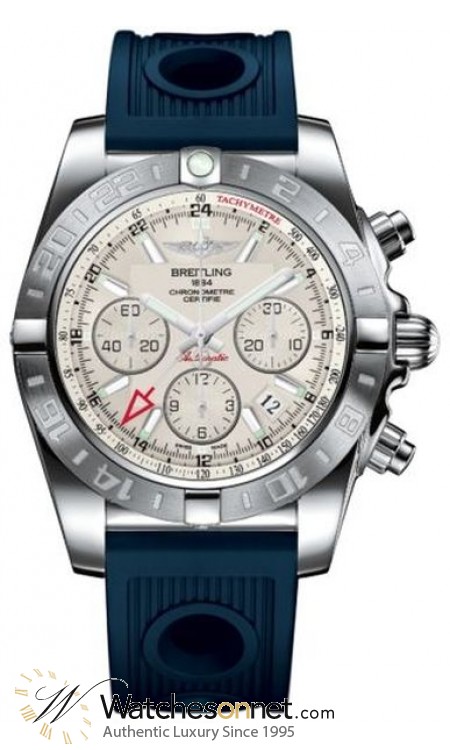 Breitling Chronomat 44 GMT  Automatic Men's Watch, Stainless Steel, Silver Dial, AB042011.G745.211S