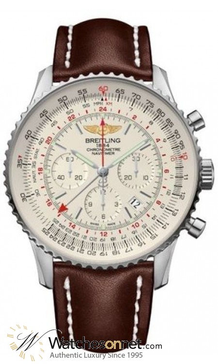 Breitling Navitimer GMT  Automatic Men's Watch, Stainless Steel, Silver Dial, AB044121.G783.444X