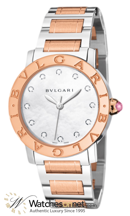 Bvlgari Diagono  Chronograph Automatic Women's Watch, 18K Rose Gold, White Dial, BBL33WSPG/12