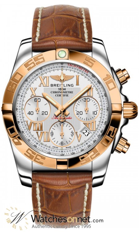 Breitling Chronomat 41  Automatic Men's Watch, Steel & 18K Rose Gold, Silver Dial, CB014012.G713.425X