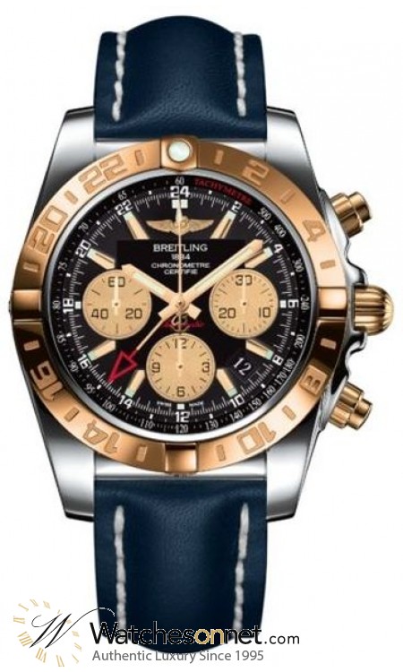 Breitling Chronomat 44 GMT  Automatic Men's Watch, Stainless Steel & Rose Gold, Black Dial, CB042012.BB86.105X