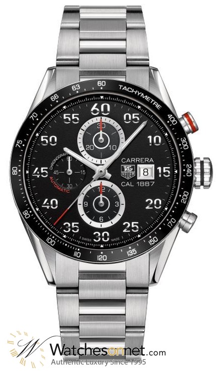 Tag Heuer Carrera  Automatic Men's Watch, Stainless Steel, Black Dial, CV2A1R.BA0799