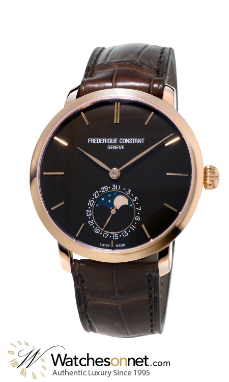 Frederique Constant Slimline  Automatic Men's Watch, 18k Rose Gold Plated, Brown Dial, FC-705C4S9