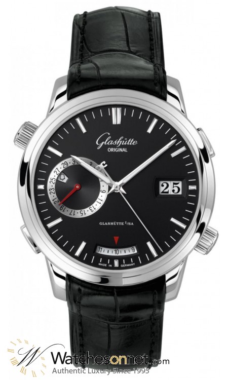 Glashutte Original Senator  Automatic Men's Watch, Stainless Steel, Black Dial, 100-13-02-02-14
