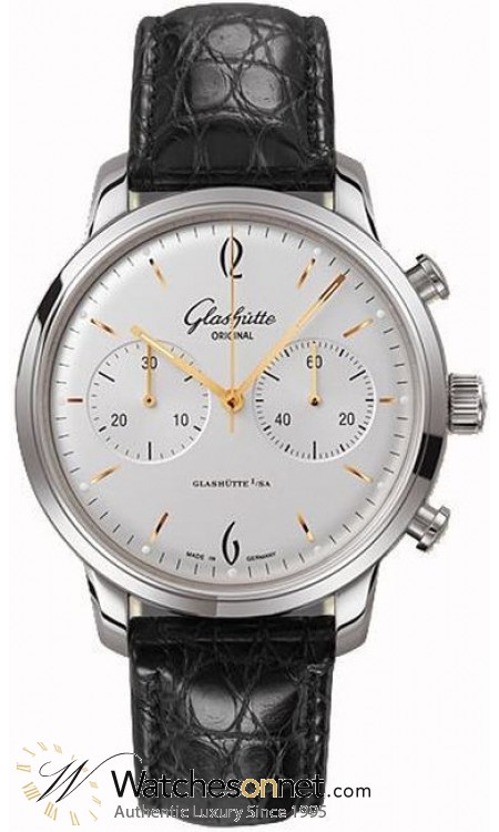 Glashutte Original Sixties  Chronograph Automatic Men's Watch, Stainless Steel, Silver Dial, 1-39-34-03-22-04