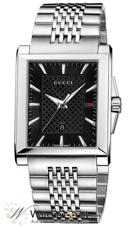 Gucci G-Timeless  Quartz Men's Watch, Stainless Steel, Black Dial, YA138401