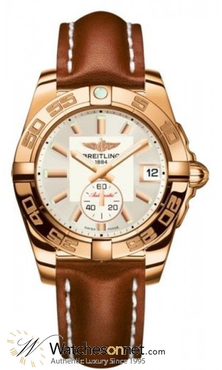 Breitling Galactic 36 Automatic  Automatic Unisex Watch, 18K Rose Gold, Silver Dial, H3733012.G714.413X