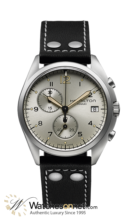 Hamilton Aviation  Chronograph Quartz Men's Watch, Stainless Steel, Black Dial, H76512755