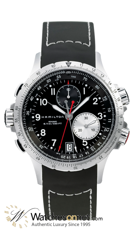 Hamilton Aviation  Chronograph Quartz Men's Watch, Stainless Steel, Black Dial, H77612333