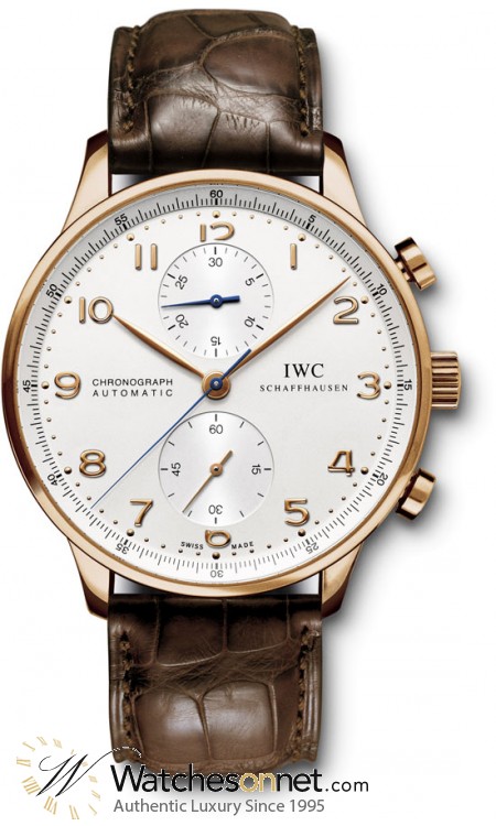 IWC Portuguese  Chronograph Automatic Men's Watch, 18K Rose Gold, White Dial, IW371480