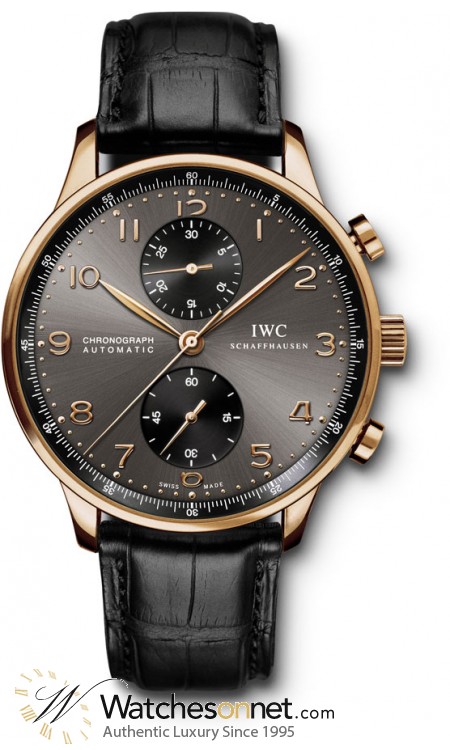 IWC Portuguese  Chronograph Automatic Men's Watch, 18K Rose Gold, Grey Dial, IW371482