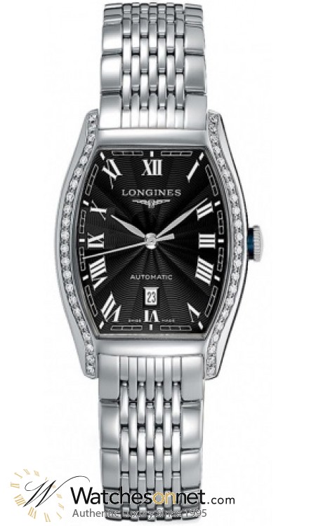 Longines Evidenza  Automatic Women's Watch, Stainless Steel, Black Dial, L2.142.0.50.6