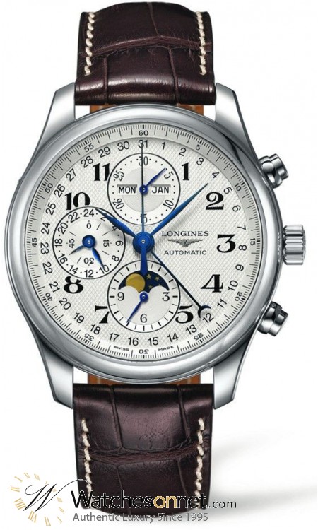 Longines Master  Chronograph Automatic Men's Watch, Stainless Steel, White Dial, L2.773.4.78.3