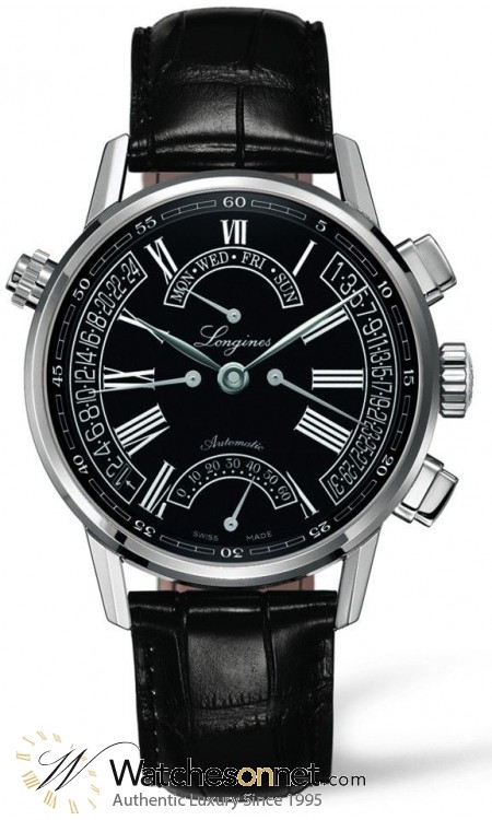 Longines Heritage  Chronograph Automatic Men's Watch, Stainless Steel, Black Dial, L4.797.4.51.2