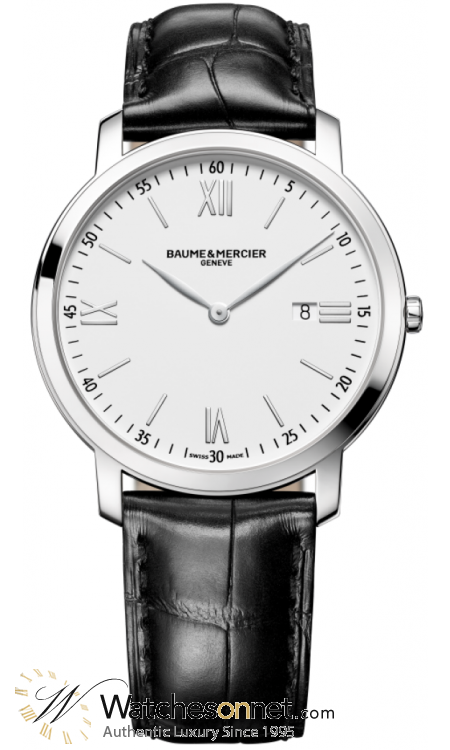 Baume & Mercier Classima  Quartz Men's Watch, Stainless Steel, White Dial, MOA10097