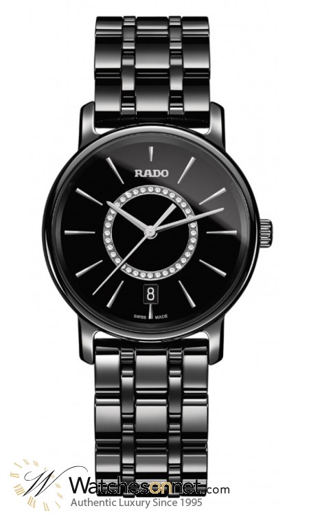 Rado Diamaster  Quartz Unisex Watch, Ceramic, Black & Diamonds Dial, R14063737
