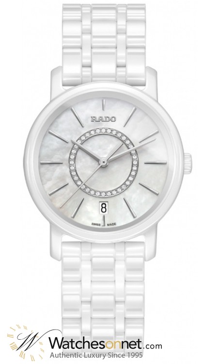 Rado Diamaster  Quartz Women's Watch, Ceramic, Mother Of Pearl & Diamonds Dial, R14065907