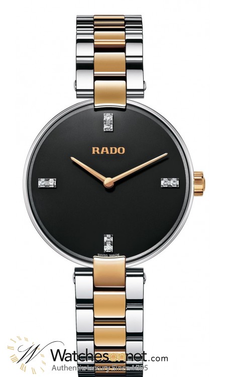 Rado Coupole  Quartz Women's Watch, Stainless Steel, Black & Diamonds Dial, R22850703