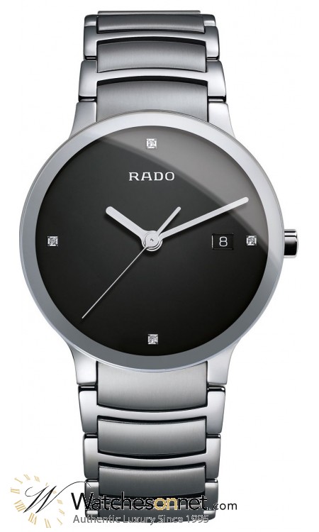Rado Centrix  Quartz Unisex Watch, Stainless Steel, Black & Diamonds Dial, R30927713