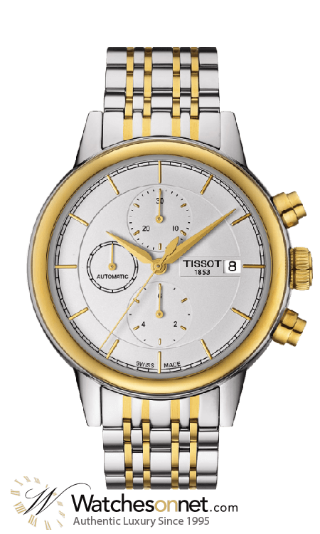 Tissot T-Classic  Automatic Men's Watch, Steel & 18K Yellow Gold, White Dial, T085.427.22.011.00
