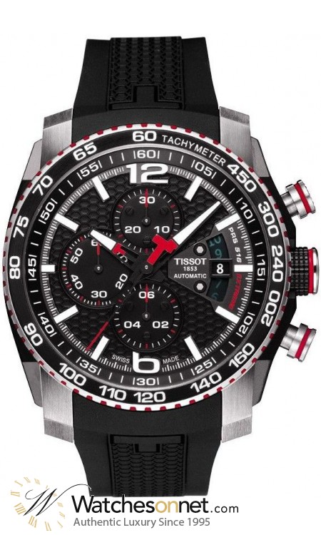 Tissot PRS516  Chronograph Automatic Men's Watch, Stainless Steel, Black Dial, T079.427.27.057.00
