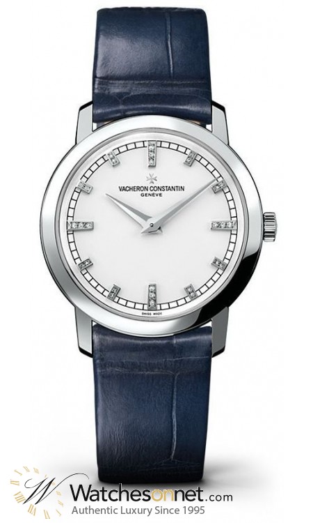Vacheron Constantin Patrimony Traditionnelle  Quartz Women's Watch, 18K White Gold, White & Diamonds Dial, 25155/000G-9584