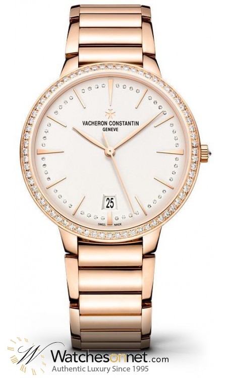 Vacheron Constantin Patrimony Contemporary  Automatic Women's Watch, 18K Rose Gold, White Dial, 85515/CA1R-9840