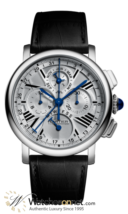 Cartier Rotonde  Chronograph Automatic Men's Watch, 18K White Gold, Silver Dial, W1556226