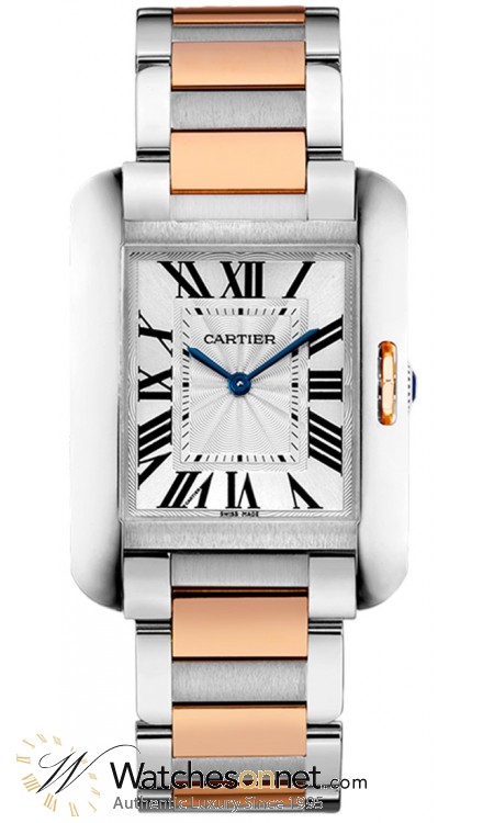 Cartier Tank Anglaise  Quartz Women's Watch, Stainless Steel, Silver Dial, W5310043